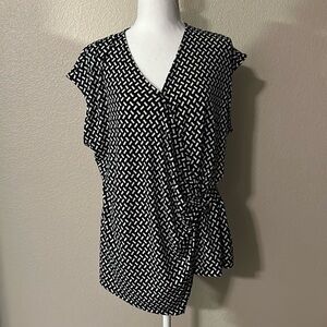 Jones New York Signature Black White Sleeveless XL